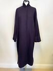 Designer Thierry Colson Paris Purple And High Neck Unlined Long Wool Coat Size L