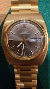 Vintage luxury men's watch Omega Megaquartz 32KHz Geneve Gold - Picture 1 of 7