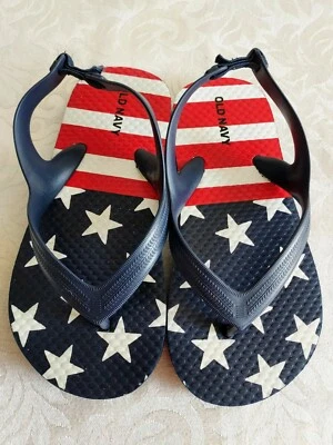 Old Navy American flip flops adjustable Kids size 10, 7" Excellent Condition - Image 1 of 4