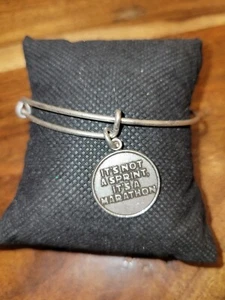 Alex and Ani Sprint/Marathon Charm Expandable Bangle Bracelet Rafaelian Silver - Picture 1 of 2
