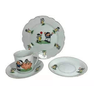 Schwarzenhammer Porcelain Child Set Plate Cup Two Saucers Germany - Picture 1 of 10