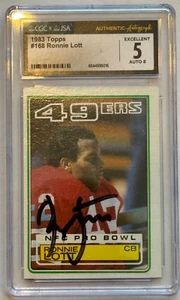 1983 Topps - Ronnie Lott #168 autographed CGC x JSA Excellent 5 Auto Grade 8 - Picture 1 of 2