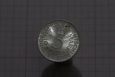 🧭 🇩🇪 GERMANY FEDERAL 5 MARK 1972 F SILVER HIGH GRADE B71 #2214 - Image 1 of 2