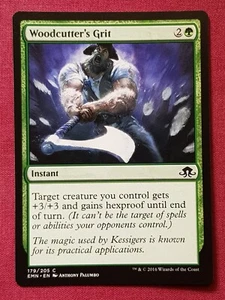 Magic The Gathering ELDRITCH MOON WOODCUTTER'S GRIT green card MTG - Picture 1 of 2