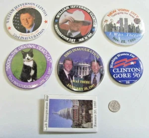 Lote de 7 botones traseros históricos del alfiler de la elección del presidente democrático Bill Clinton 49809 - Imagen 1 de 9