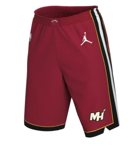 NEW Jordan Brand Miami Heat Statement Red Swingman Shorts Size Medium (34) Cover