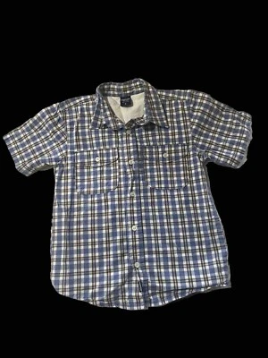 OshKosh Boy’s Button Down Short Sleeve Multi-colored Checker Shirt Child Size  6 - Image 1 of 4