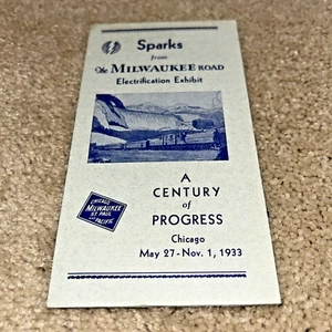 Folleto Sparks from the Milwaukee Road 1933 El siglo del progreso, Chicago - Imagen 1 de 9