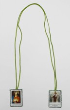 Escapular de Nossa Senhora Do Monte Carmelo E Sagrado Coração De Jesus Verde escapular