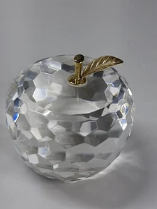 Handgefertigtes "Blattgold" Kristallglas Herzstück Apfel Figur - Bild 1 von 5