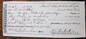 1860 - No. 50 Manch Chunk Check pay to Major, Board of Auditors - Picture 1 of 5