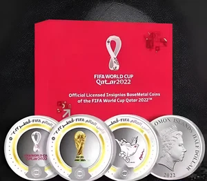 FIFA World Cup Qatar 2022 – Solomon Island 3 coins Silver-Plated - Picture 1 of 7