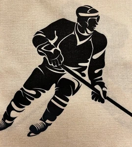 2 Sports Theme Hockey Bedroom Decor Silkscreen Pillow Covers 17” X 17” - Picture 1 of 5