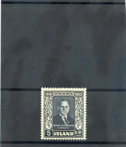 Island Sc 276 (MI 283) ** VFN NH 1952 5KR BLAU SCHWARZ $ 32 - Bild 1 von 1