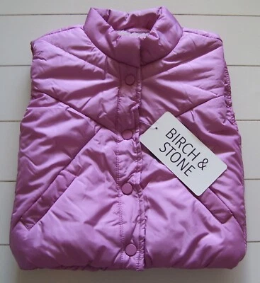 Acogedora chaqueta chaleco rosa malva forrada de piel sintética de abedul y piedra para niñas talla 4 Foto 1 de 3