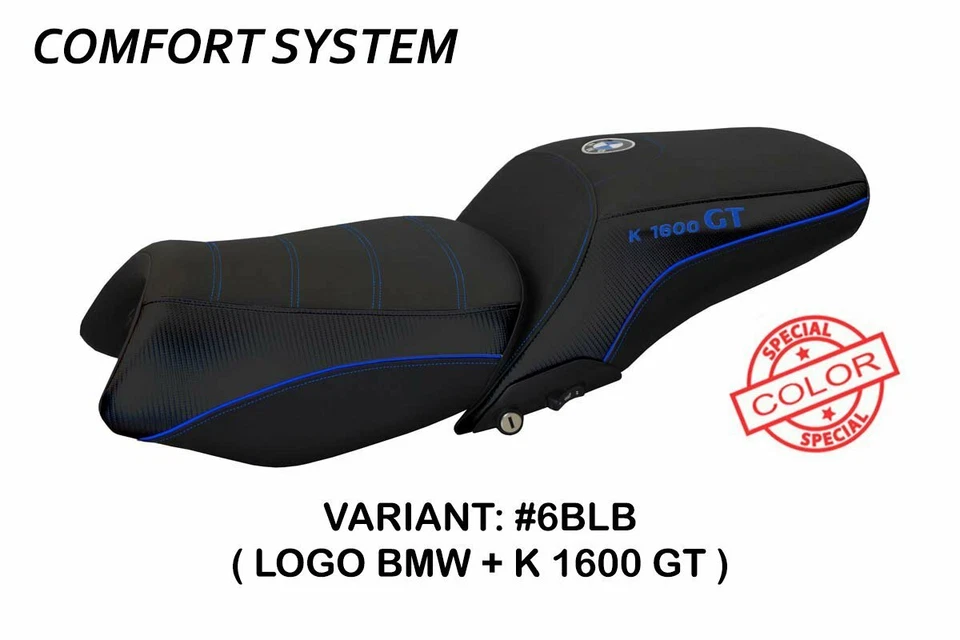 Funda Asiento BMW K 1600 GT Tappezzeria Italia Negro-Azul Diseño Antideslizante 304 Foto 1 de 1