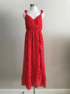 NWT Madewell Ruffle-Strap Wrap Dress Metallic-Striped Prairie Posies 6 L2406 - Picture 1 of 6