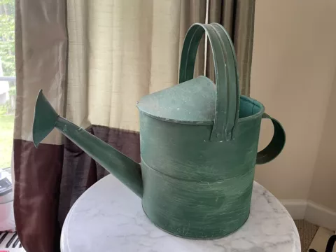 Vintage Green Rustic Metal Watering Can Cover
