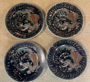 Moriage Vintage Dragon Ware piatti dipinti a mano Giappone set di 4 - Foto 1 di 3