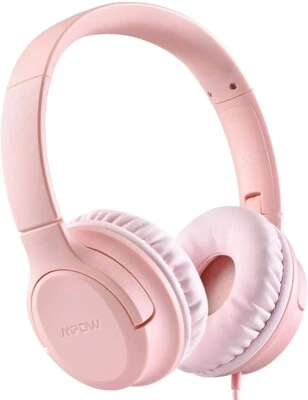 Mpow BH297B Childs Wired Foldable Over-Ear Headphones PINK - Image 1 of 4
