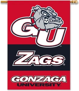 Gonzaga Bulldogs 2-Sided 28-by-40 House Banner with Pole Sleeve, Red - Picture 1 of 1