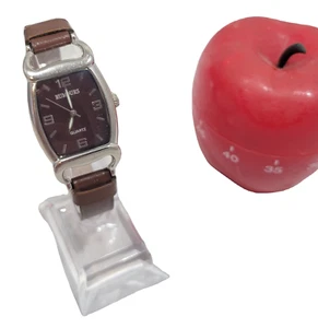 Rumours Buckle Western Style Rectangular Watch Brown Silver Faux Leather - Picture 1 of 1