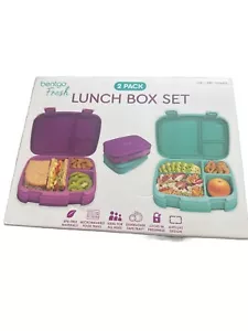 Bentgo Fresh Lunch Box Containers, 2-pack, Purple & Teal, New in Box - Picture 1 of 6