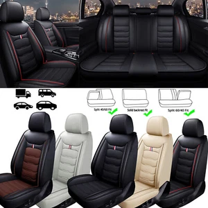 For Toyota Car Seat Cover 5-Seat Full Set Deluxe Leather Front & Rear Protectors - Picture 1 of 26