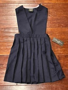 Eddie Bauer Big Girls Navy Blue Pleated Side Zip School Dress Skirt 6X NWT - Picture 1 of 9