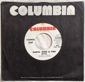 Earth Wind & Fire EVIL promo 45 RPM 7" Columbia 4-45888 stereo/ mono WLP 1973 - Picture 1 of 4