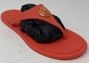 Versace Medusa Flip Flop Sandals Coral Gold with Dust Bag Women US 7 EU 37 NIB - Picture 1 of 19