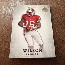 2012 RUSSELL WILSON 87, ROOKIE SP AUTHENTIC BADGERS UPPER DECK MINT FREE SHIP