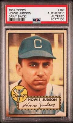 1952 Topps #169 Howie Judson Rare Gray Back PSA 0 Auth White Sox  (1103) - Image 1 of 2