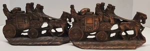 De colección W. H. Howell Co. Sujetalibros de hierro fundido para diligencia caballo y carruaje de bronce - Imagen 1 de 7