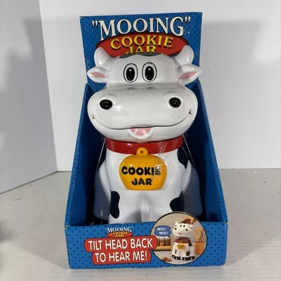 Vintage 1992 The Original”MOOING”COW COOKIE JAR-Fun-Damental Too LTD-Works w/Box - Image 1 of 4