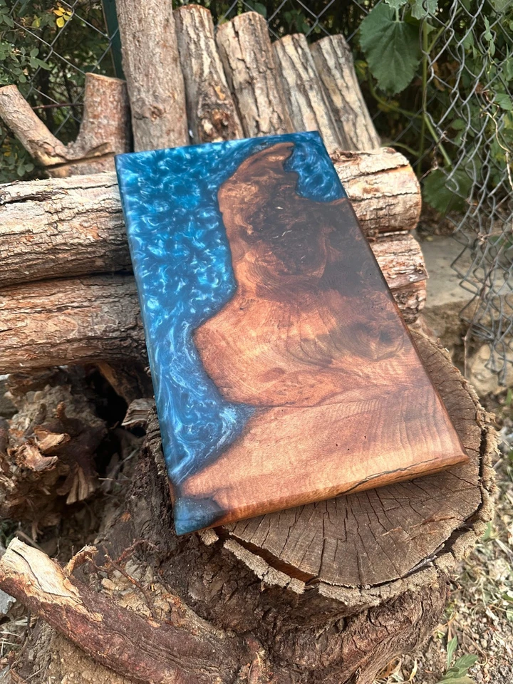 Epoxy Resin Cutting Board, Black Walnut Cutting Board, Epoxy Resin Serving Board - Image 1 of 4