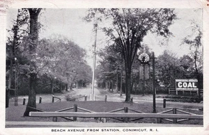 CONIMICUT RI - Beach Avenue From Station Postcard - Foto 1 di 2