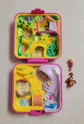 Juego de parque de vida silvestre Polly Pocket Polly's 1989 Bluebird Toys vintage con 2 figuras Foto 1 de 4