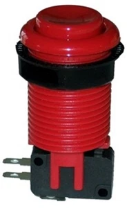 Red Long Length Arcade Game Push Button w/ microswitch Also for Mame and Jamma - Picture 1 of 2