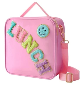 Isolierte Brotzeittasche mit verstellbarem Schultergurt, Nylon Preppy Lunchbox La... - Bild 1 von 5