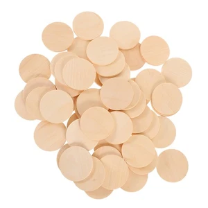 50 piezas discos de madera maciza círculo natural sin terminar regalos de fiesta de madera - Imagen 1 de 12