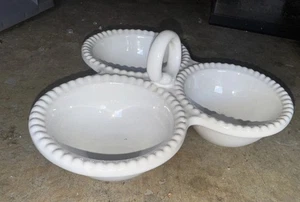 Plato Relish Vintage Blanco Placa Clavo 3 Piezas con Mango - Imagen 1 de 4
