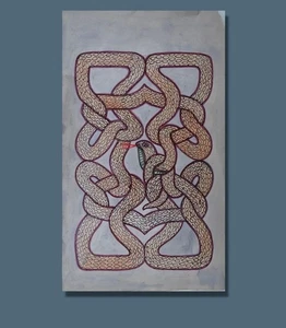 Spiritual Tantra Snake Handmade Miniature Painting 13 x 7.75 in "PN12681" - Picture 1 of 3