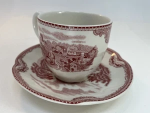 Johnson Brothers Old British Castles Pink Teacup And Saucer Pink Preowned - Picture 1 of 6