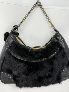 Vintage Gianni Bini schwarz Kunstfell Schulter Handtasche Handtasche Bryce Canyon - Bild 1 von 16