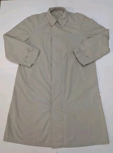 Vintage London Fog Trench Rain Coat Men 42L Khaki 80s Button-up 49" Length EUC - Picture 1 of 13