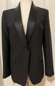 Lafayette 148 NY schwarzes Sakko/Blazer im Smoking-Stil Wolle/Seide Gr-10~EDEL~ - Bild 1 von 9