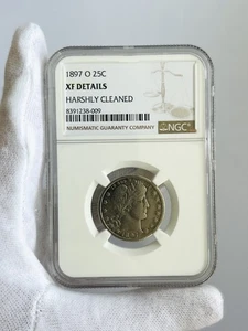 1897-O BARBER QUARTER NGC XF DETAILS 25C COIN - Picture 1 of 4