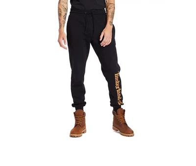 Men's Timberland Black/Wheat Boot Linear Logo Sweatpants - Image 1 of 2