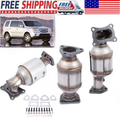45131-45132-16447 Set Catalytic Converters For Honda Pilot 3.5L 2009-2015 EPA US Foto 1 de 4